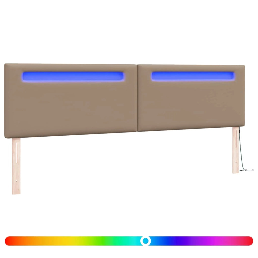 Testiera | Testata LED Cappuccino 200 cm Pelle Sintetica