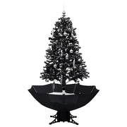 Albero di Natale | Decorazioni natalizie con Nevicata e Base ad Ombrello Nero 170cm PVC