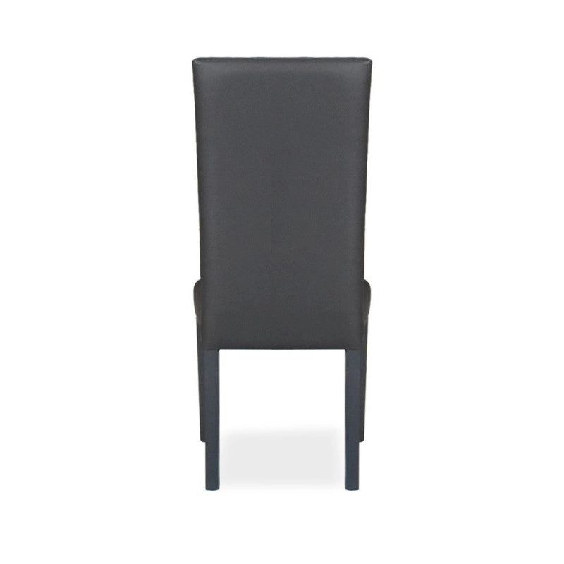 Sedia Nancy in ecopelle grigia antracite con gambe in tinta 2 pezzi