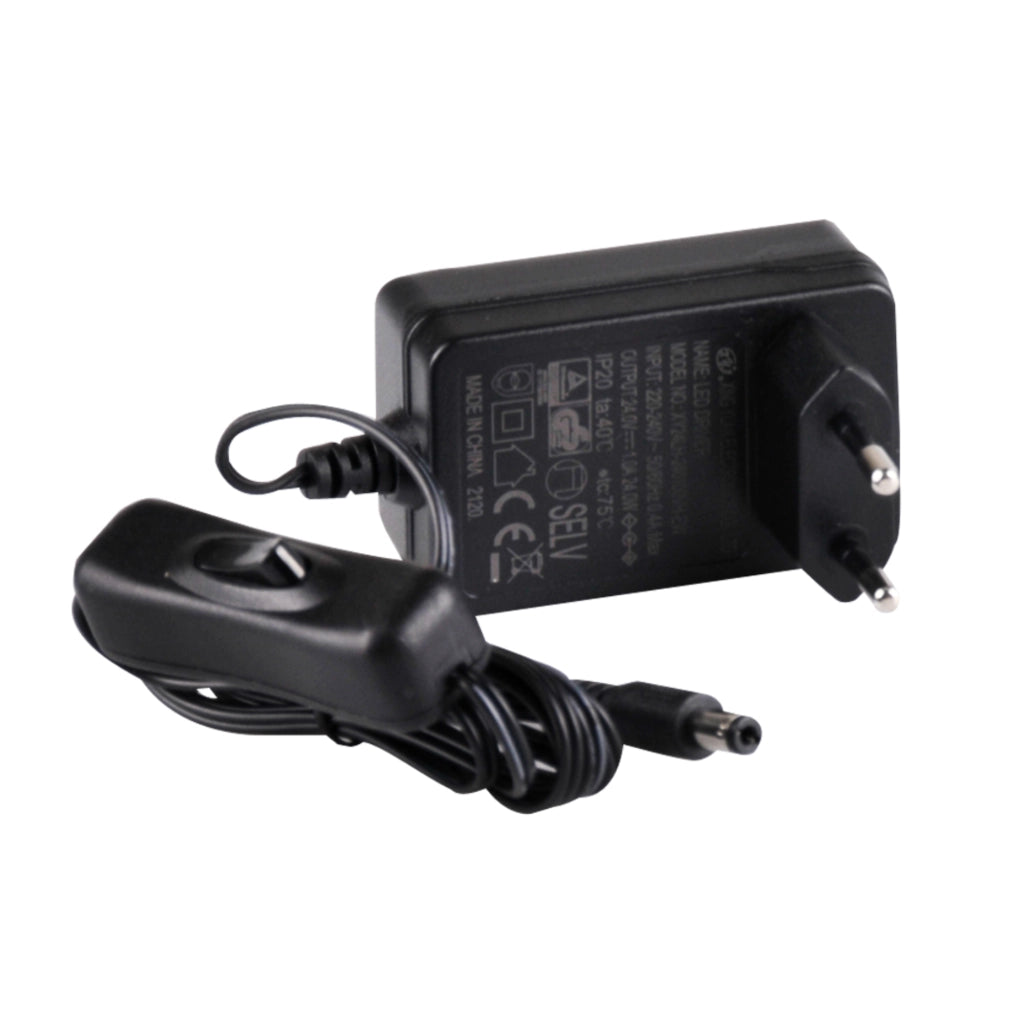 Kit striscia LED 5m 24V 2700K IP20 con alimentatore e switch Polux