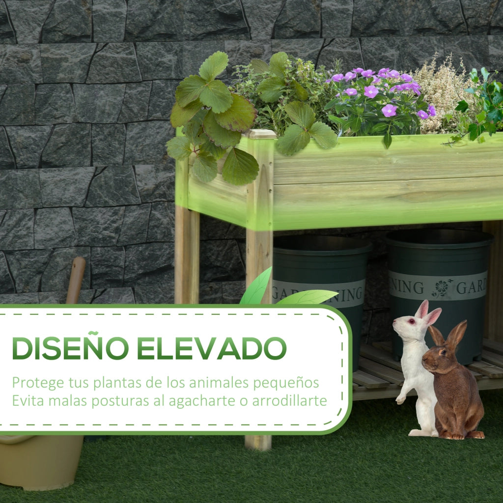 Tavolo da Coltivazione Giardino Urbano in Legno ¨C Zephmum ¨C Naturale 91x51x76 cm