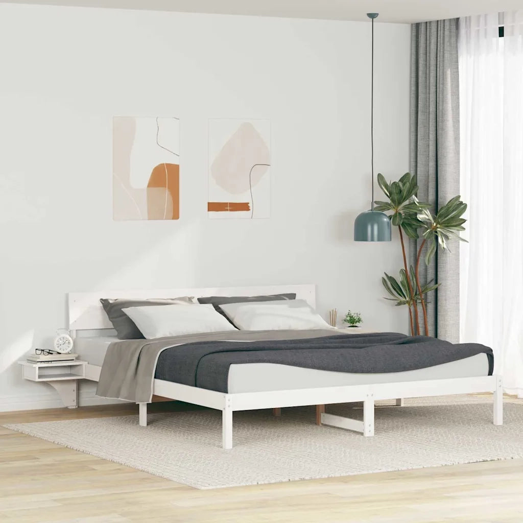 Struttura del letto Bianco 200 x 200 cm Pino massello