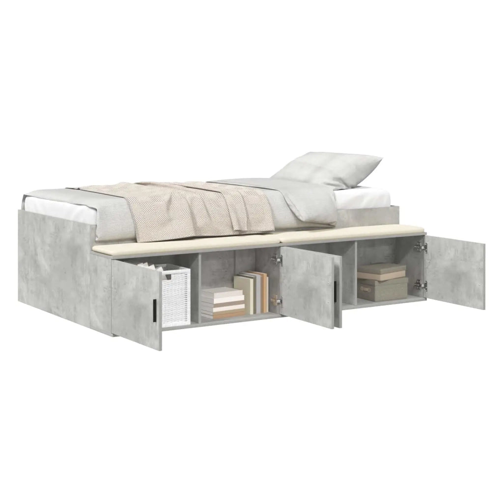 Struttura del letto con cassetto Grigio cemento 100 x 200 cm 3335184