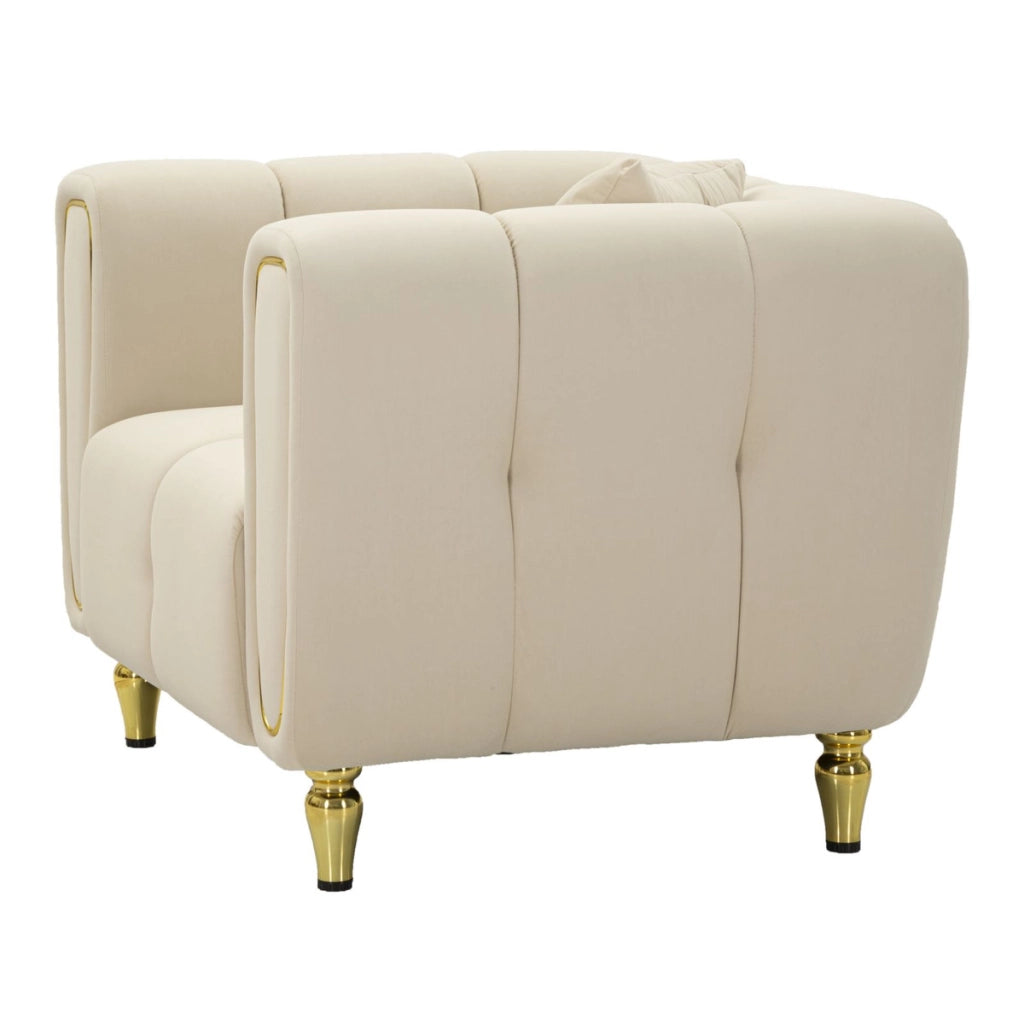 Poltrona VKH322, Beige, Legno, 81x97x71 cm