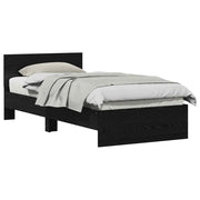 Letto singolo | Letto per adulti | Struttura del letto Rovere Nero 90 x 200 cm Legno multistrato
