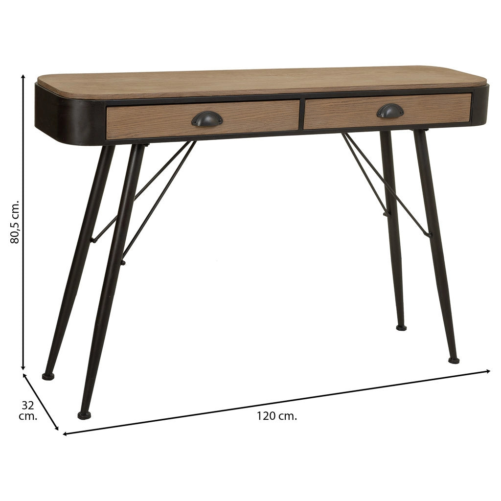 Console in legno e metallo marrone 120x32x80,5