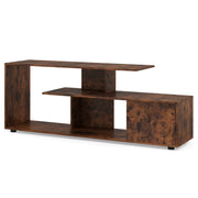 Mobile TV multimediale 152 x 38 x 58,5 cm con pratico vano portaoggetti design asimmetrico in legno marrone rustico 20_0012810