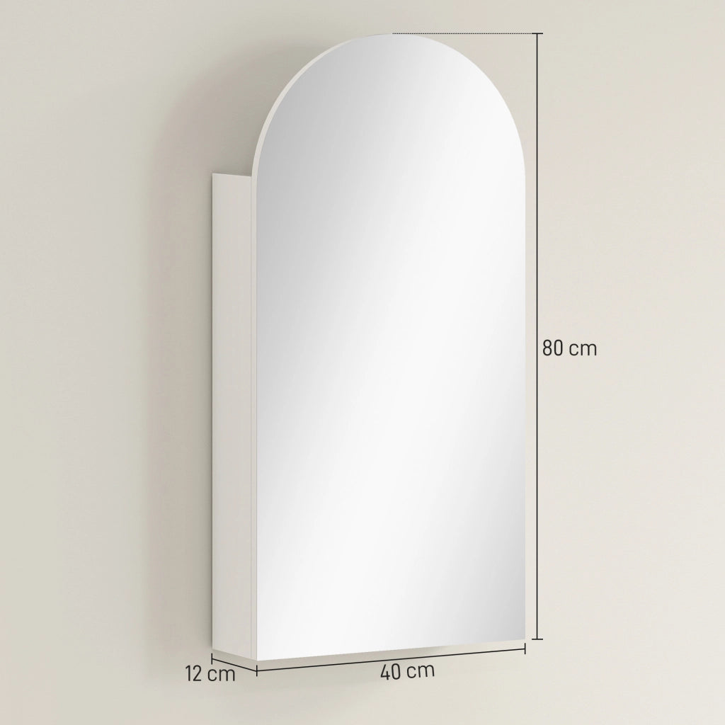 Armadietto a specchio da bagno ¨C Xylo ¨C bianco con ripiani in vetro regolabili