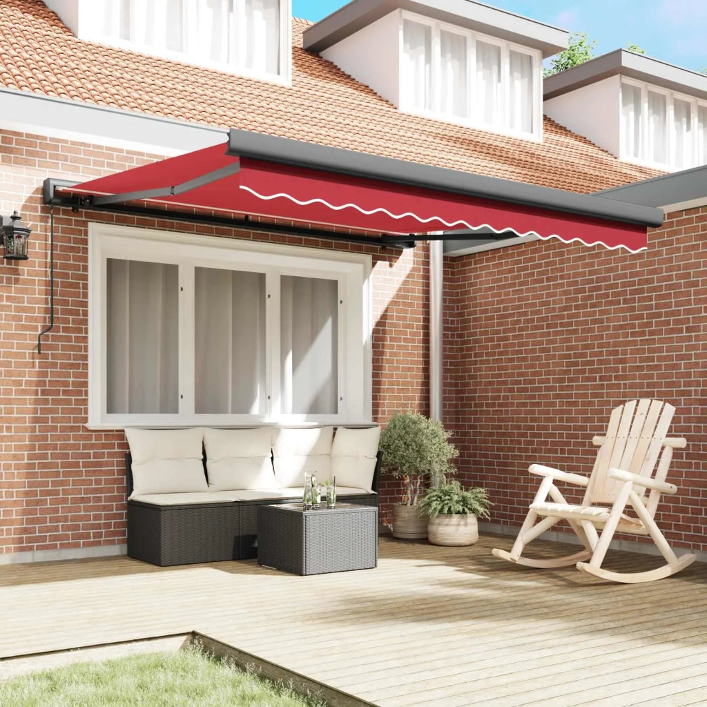 Tenda Retrattile Rosso 300 x 250 cm Tessuto e Metallo 3330155