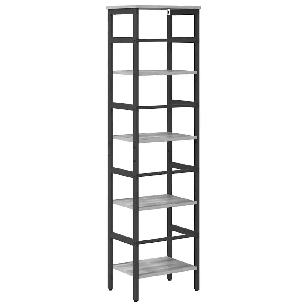 Libreria-Scaffale per Libri-Mobile di Stoccaggio Grigio Sonoma 40 x 29,5 x 149 cm Legno multistrato
