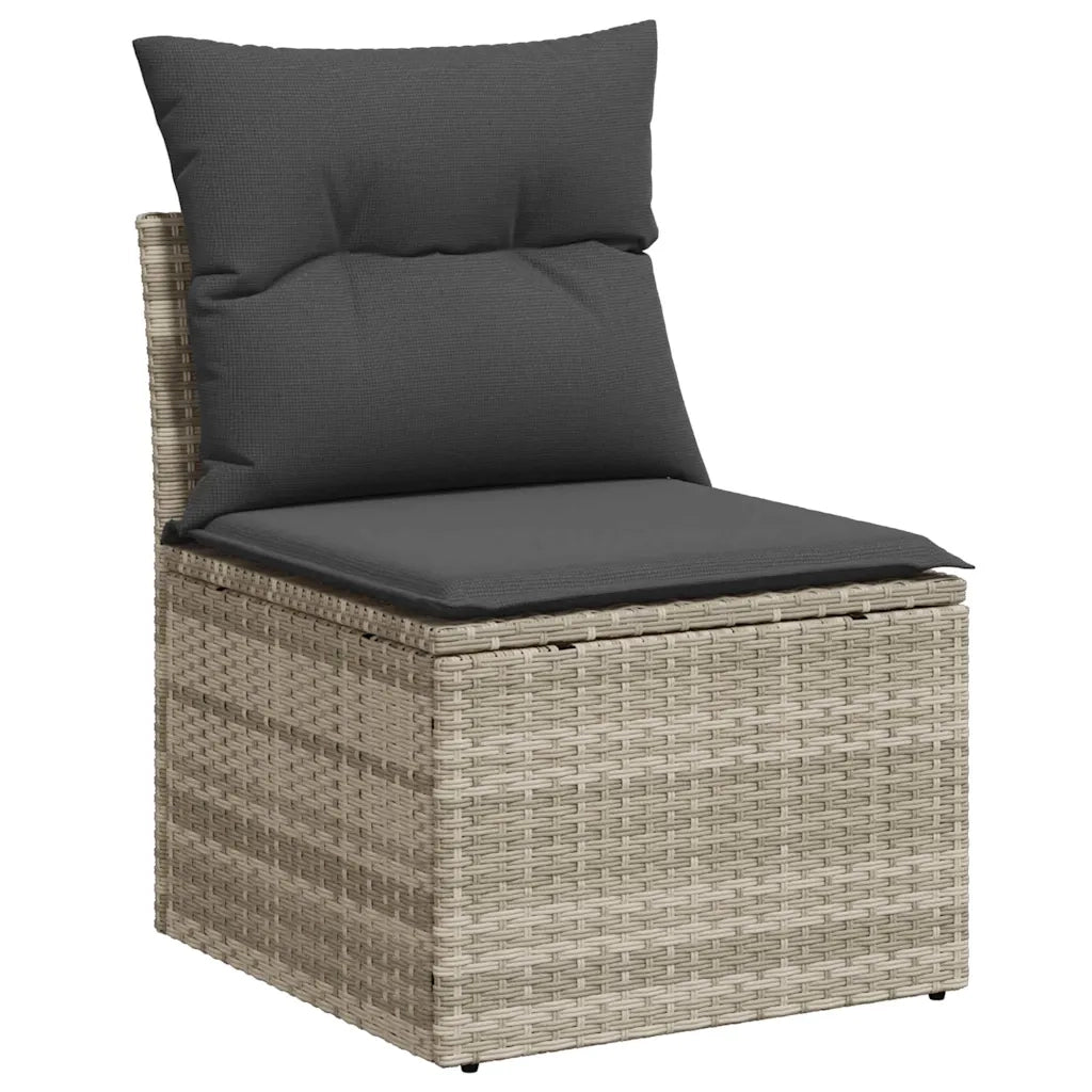 Set di divani con cuscino 9 pcs Grigio chiaro polyrattan 3346442