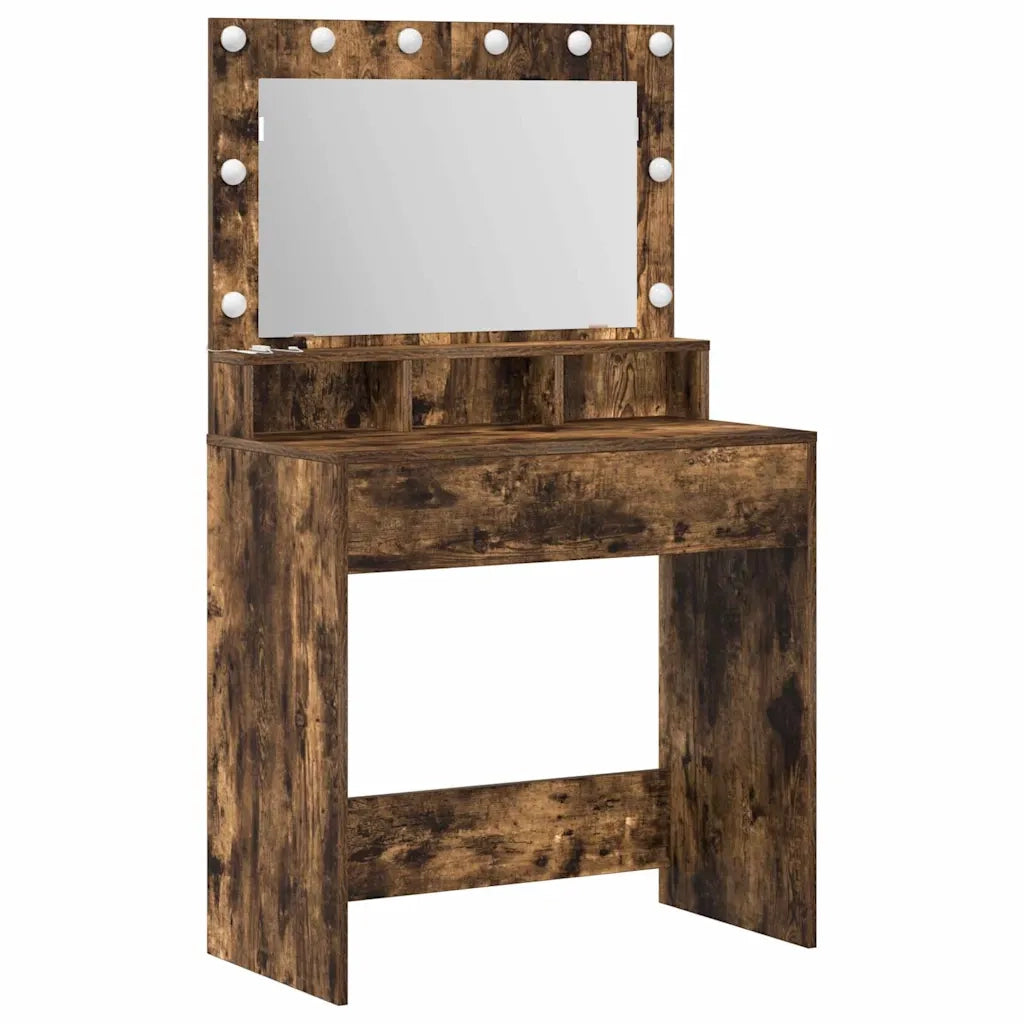 Tavolo da Trucco con lo scaffale Rovere fumé 75,5 x 41 x 135 cm 865113