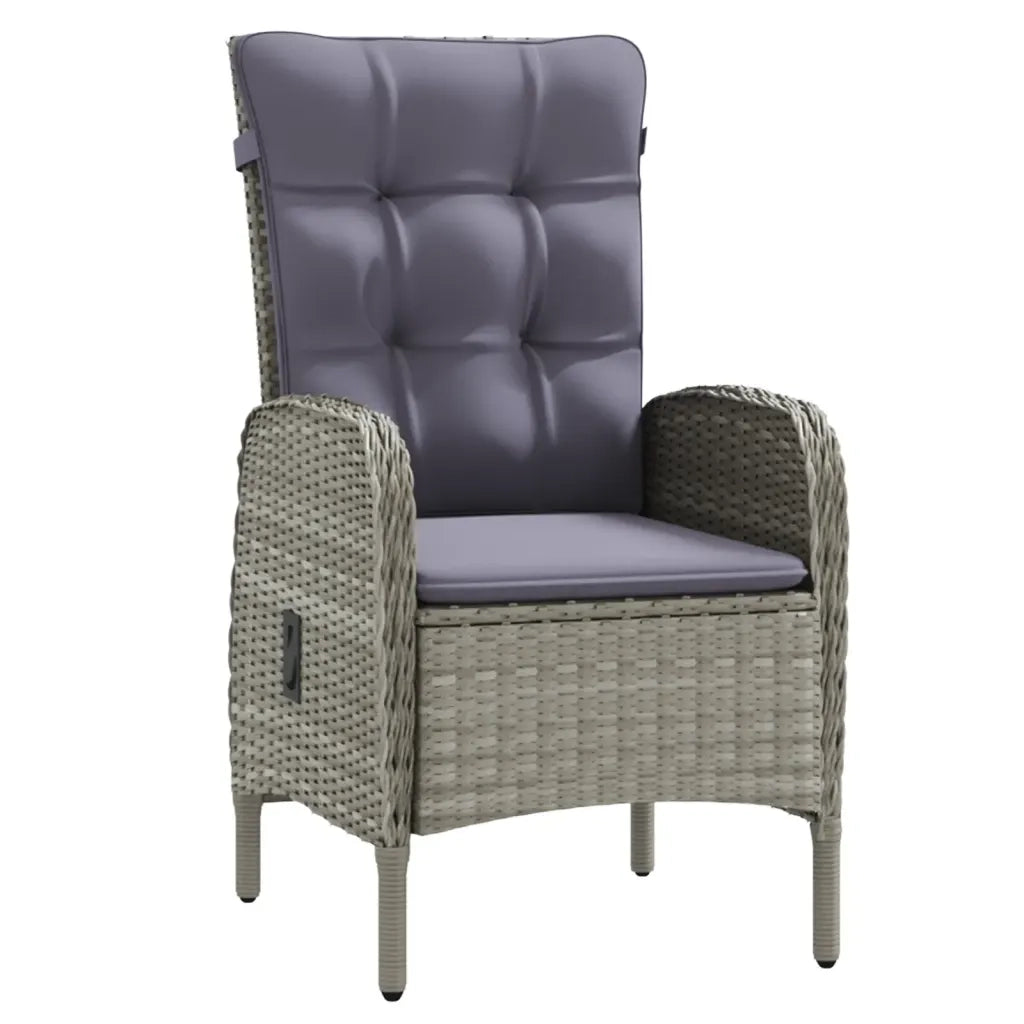 Set da Pranzo da Giardino 7 pz con Cuscini Grigio e Nero 3099374
