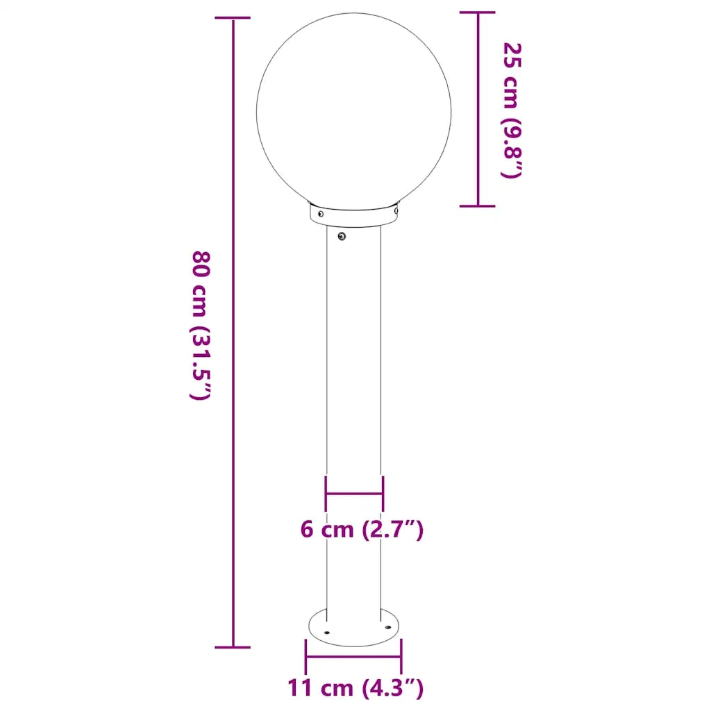 Lampada a paletto 80 cm Nera IP44 4006111