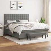 Giroletto a Molle con Materasso Grigio Scuro 160x200 cm Tessuto 3136926