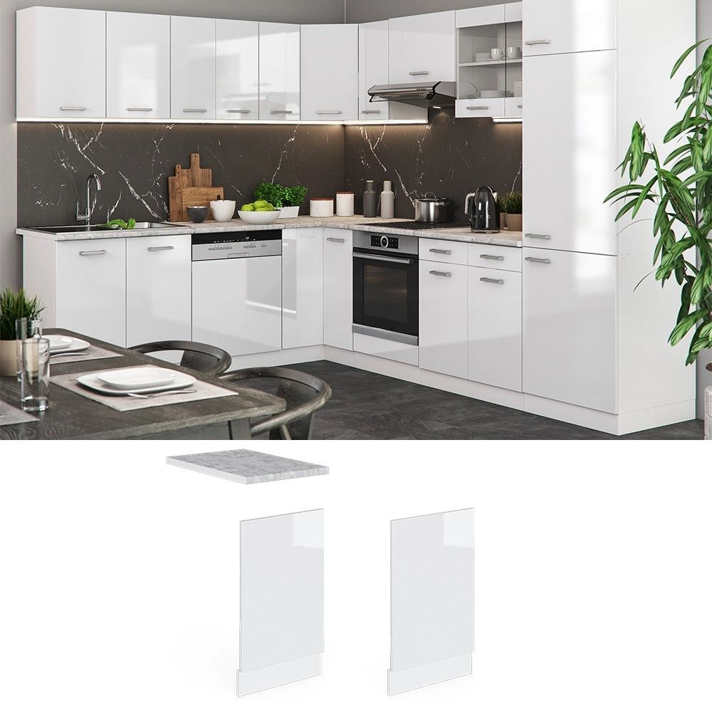 Pannello frontale R-Line Bianco lucido/Bianco 45 cm, PL Rovere Vicco