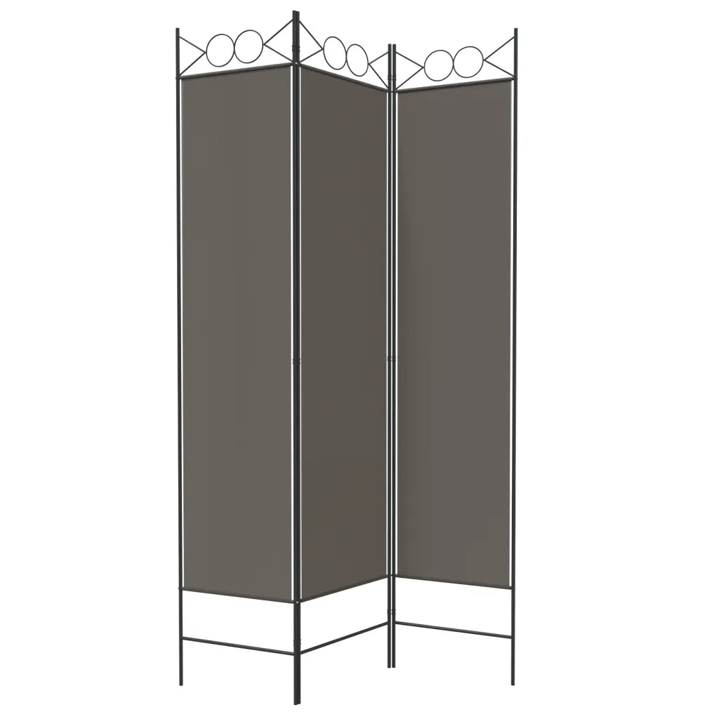 Divisorio Ambienti | Divider per stanze | Paravento a 3 Pannelli Antracite 120x220 cm in Tessuto
