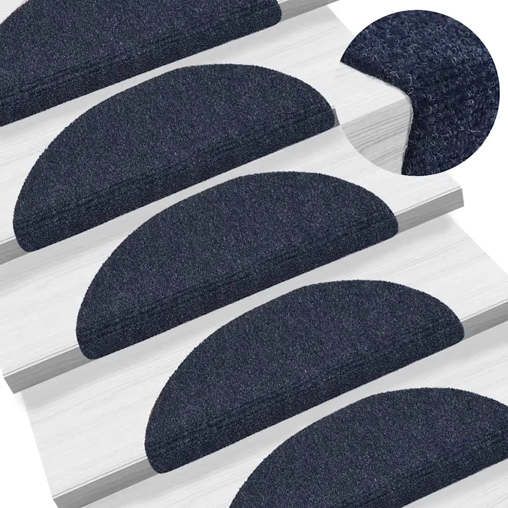 Tappetini per scale autoadesivi 20 pz 56x17x3 cm blu semicircolari 3365672