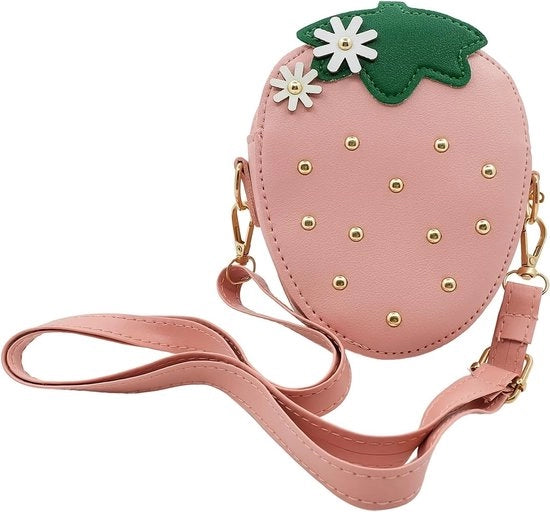 Borsa a Spalla per Bambini - Peso Leggero - Impermeabile - Cinturino Regolabile a Spalla - Adatto per Bambini di 1-3 Anni - Pelle PU - Rosa - Borsa a Spalla per Bambini
