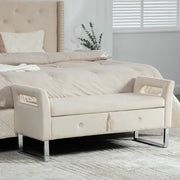 Pouf Contenitore con Braccioli ¨C MINIMAL ¨C Velluto Beige