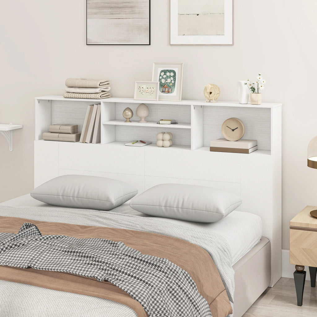 Testiera con contenitore ¨C Xylo ¨C 160x20x108 cm bianco con 4 vani
