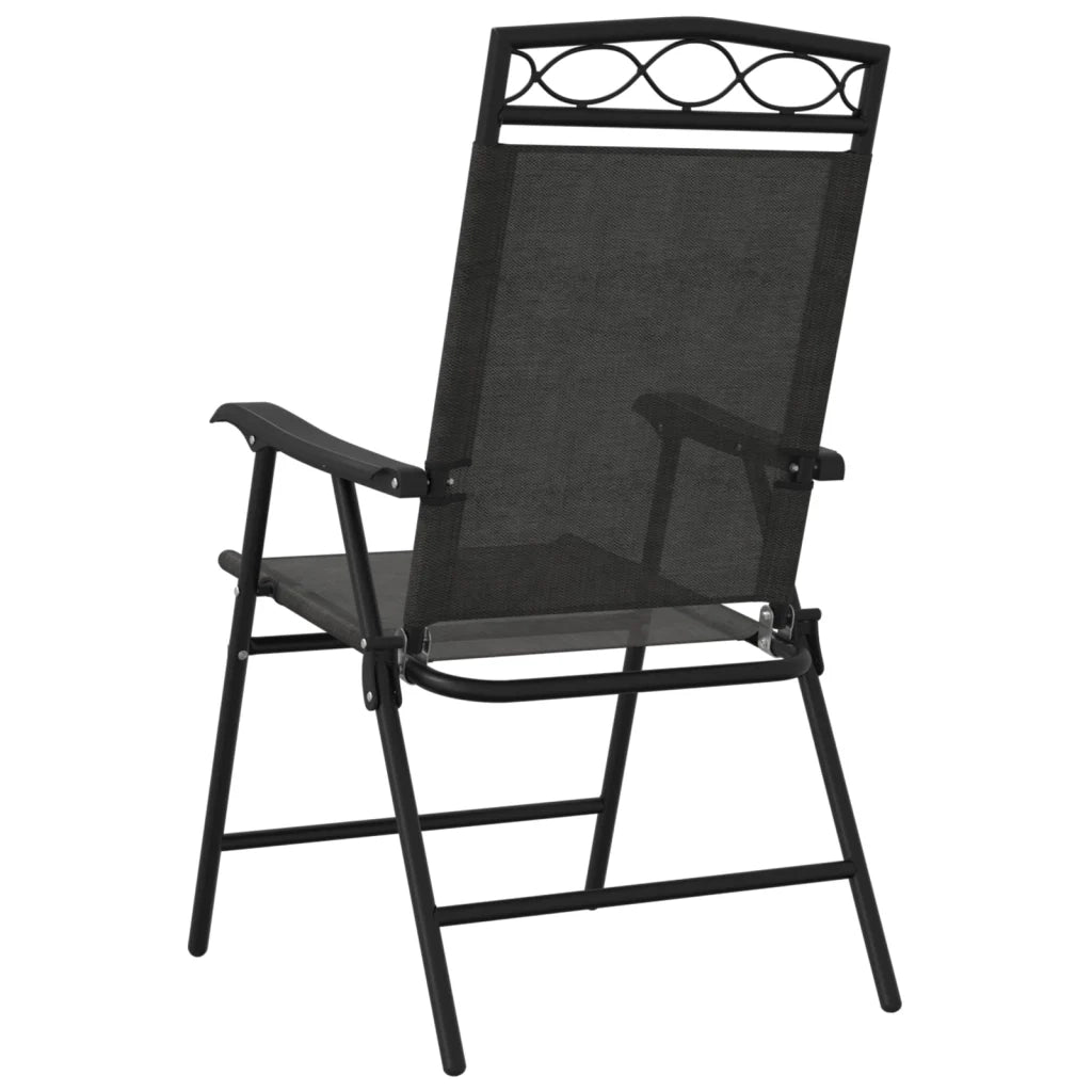 Sedie Giardino Pieghevoli 4 pz | Sedie da Esterno Grigio M¨¦lange Acciaio Textilene