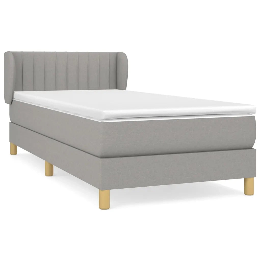 Giroletto a Molle con Materasso-Struttura Letto Grigio Chiaro 90x200 cm Tessuto 353083