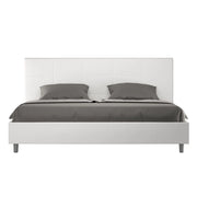 BS COM Letto matrimoniale king size contenitore imbottito 180x190 similpelle bianco