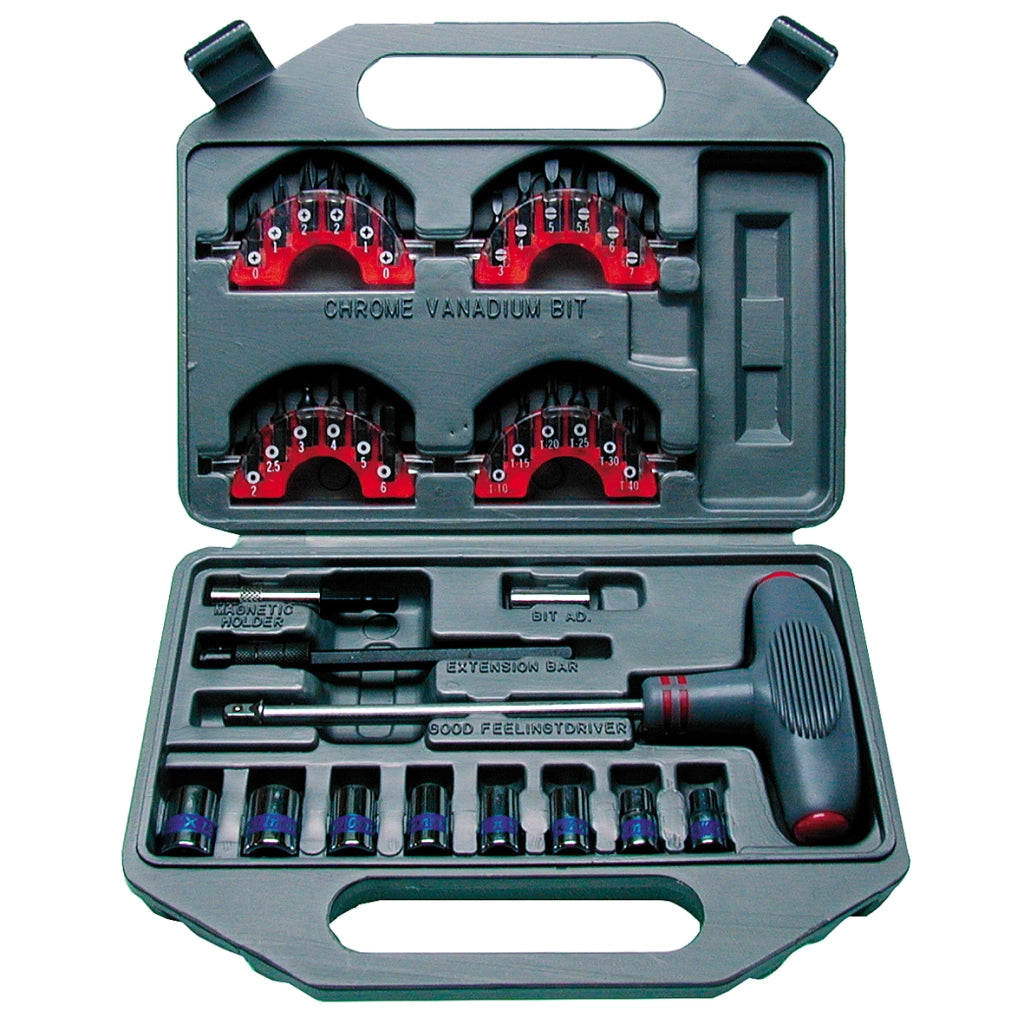 Set 40 Pz Bussole+Bits In Valig.