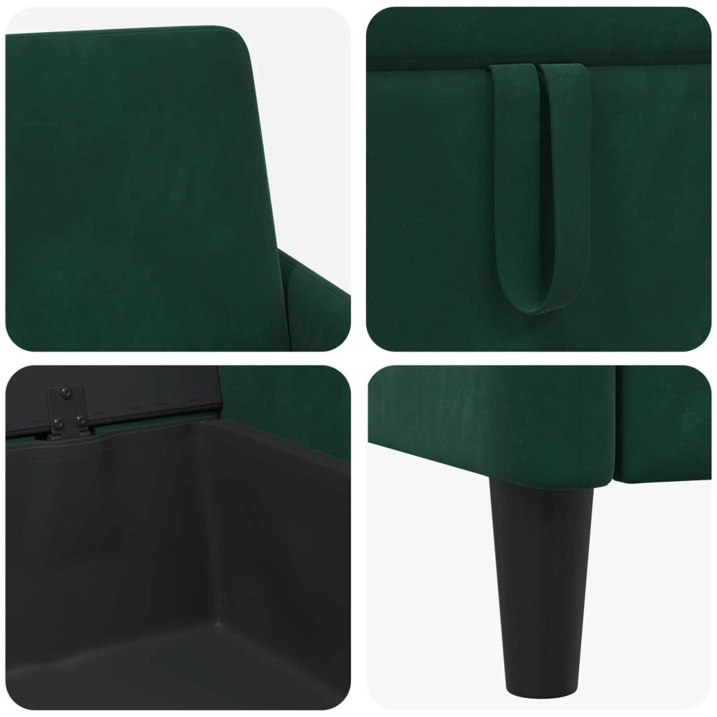 Set di Divani con Storage 2 pz Verde Scuro Poliestere 3429220
