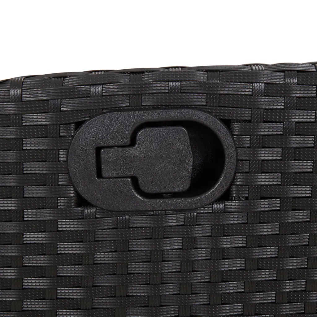 Set da Pranzo da Giardino 7 pz Nero con Cuscini in Polyrattan 3213100