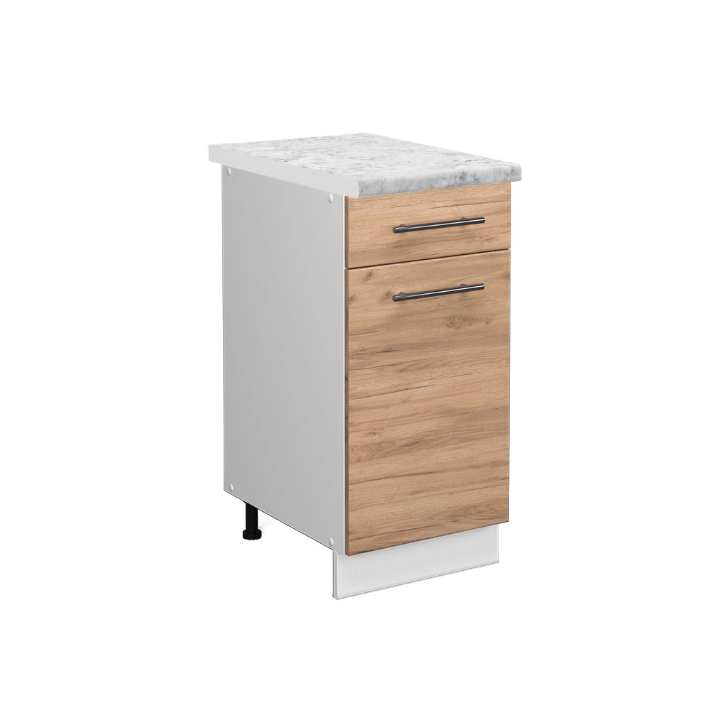 Mobiletto base per cucina Fame-Line Rovere dorato/Bianco 40 cm, PL Marmo Vicco