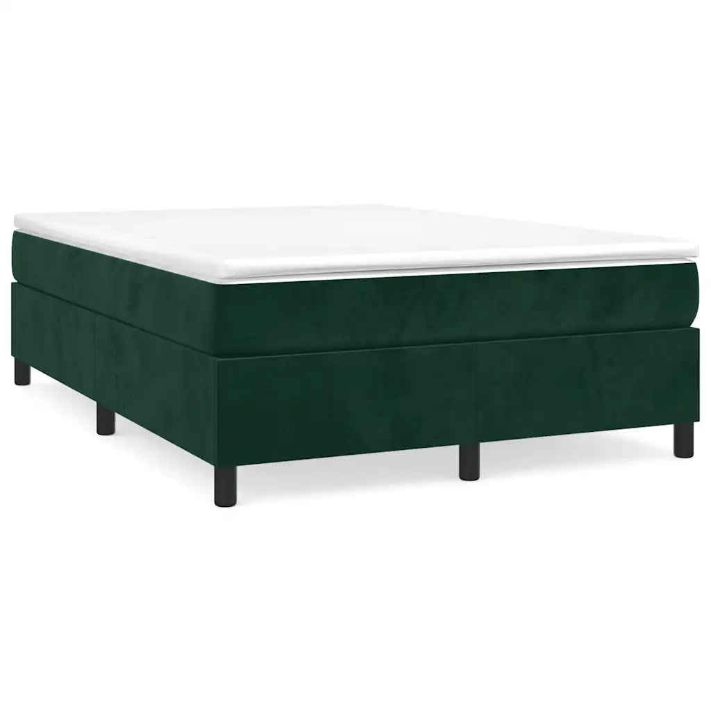 Letto matrimoniale | Letto per adulti | Struttura Letto a Rete a Molle Verde Scuro 140x200 cm in Velluto