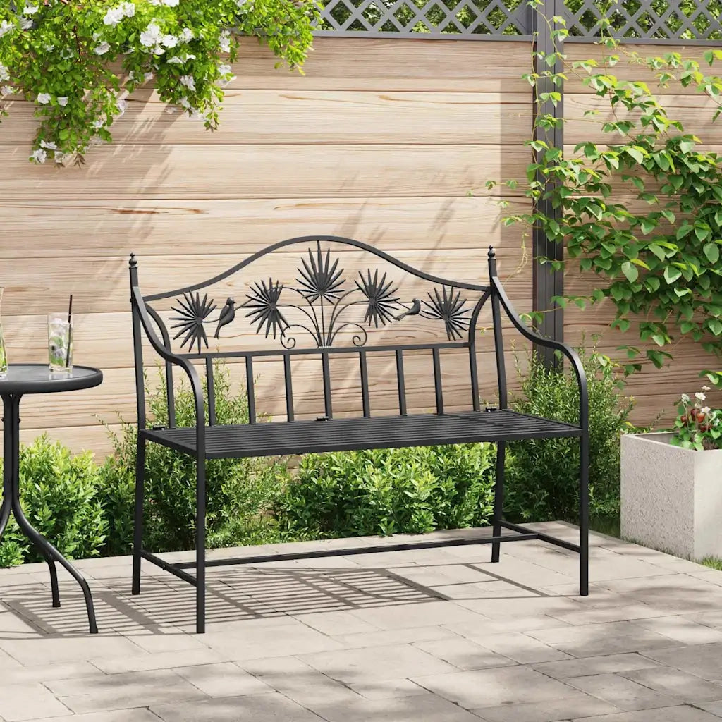 Panchina da giardino Nero 104 x 52,5 x 89 cm Acciaio 42008115