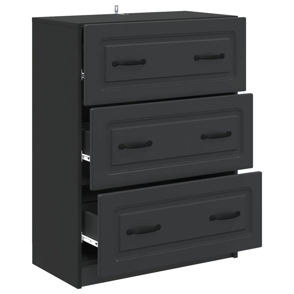 Mobile con Cassetti Nero 66 x 34,5 x 87 cm Legno ingegnerizzato 895756