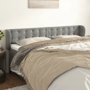 Testiera ad Orecchio-Testata con Orecchie Grigio Chiaro 203x23x78/88 cm in Velluto 949850