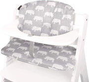 Cuscino seduto 2 in 1 per alta sedia Hauck Alpha e Hauck Beta - rivestito e imbottito - colore grigio naso d'elefante - lavabile in lavatrice