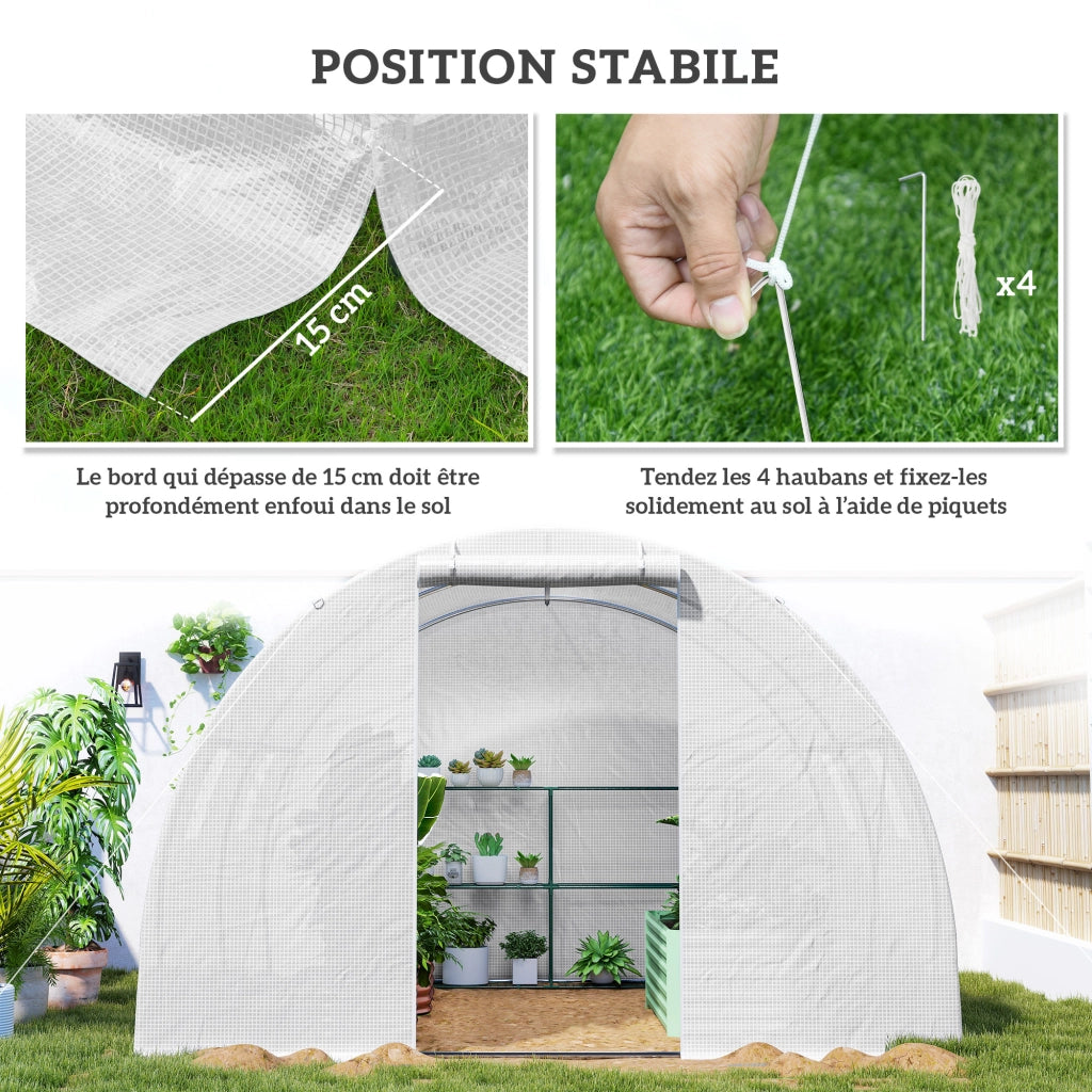 Serra da giardino tunnel 4 finestre ¨C Minimal ¨C 3x3x2 m bianco