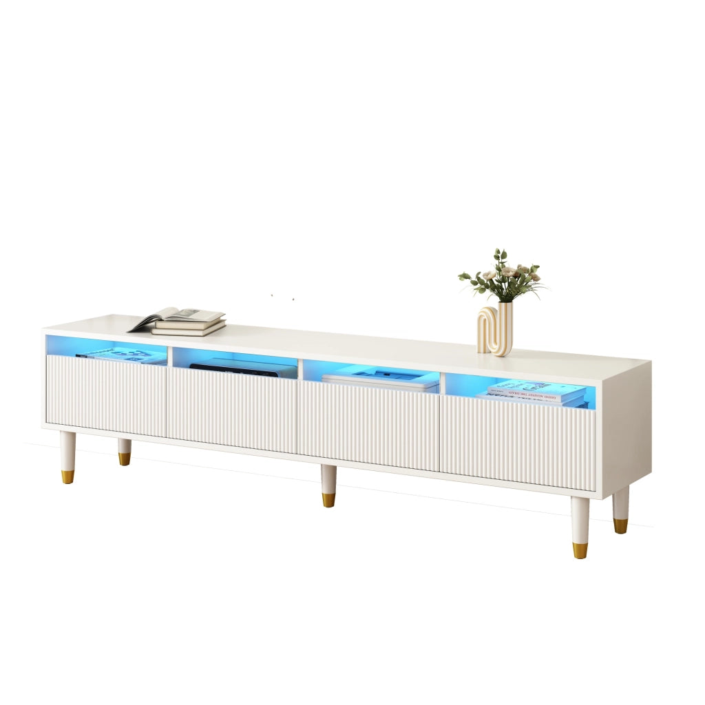 Cassettiera per TV bianca in MDF lunghezza 110 cm