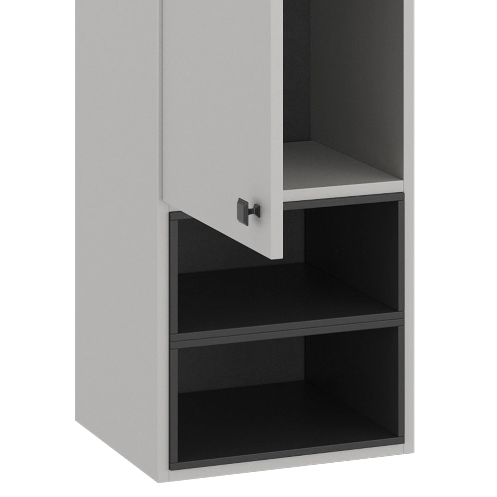 Vicco Armadio per il bagno Grigio 37.5 x 150 cm con anta e vani a giorno