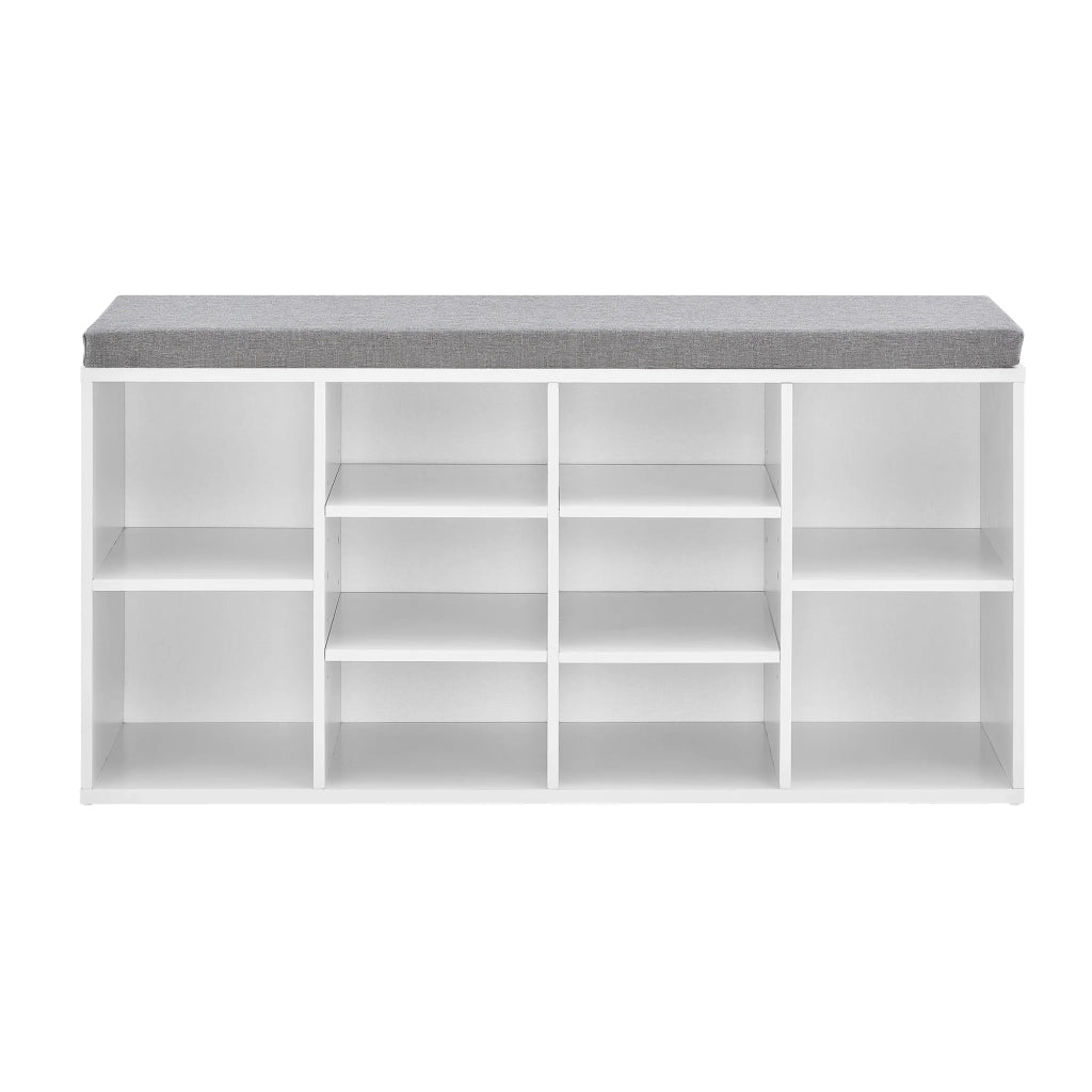 Scarpiera mobile contenitore MDF poliestere 103 cm bianco/grigio 03_0002846