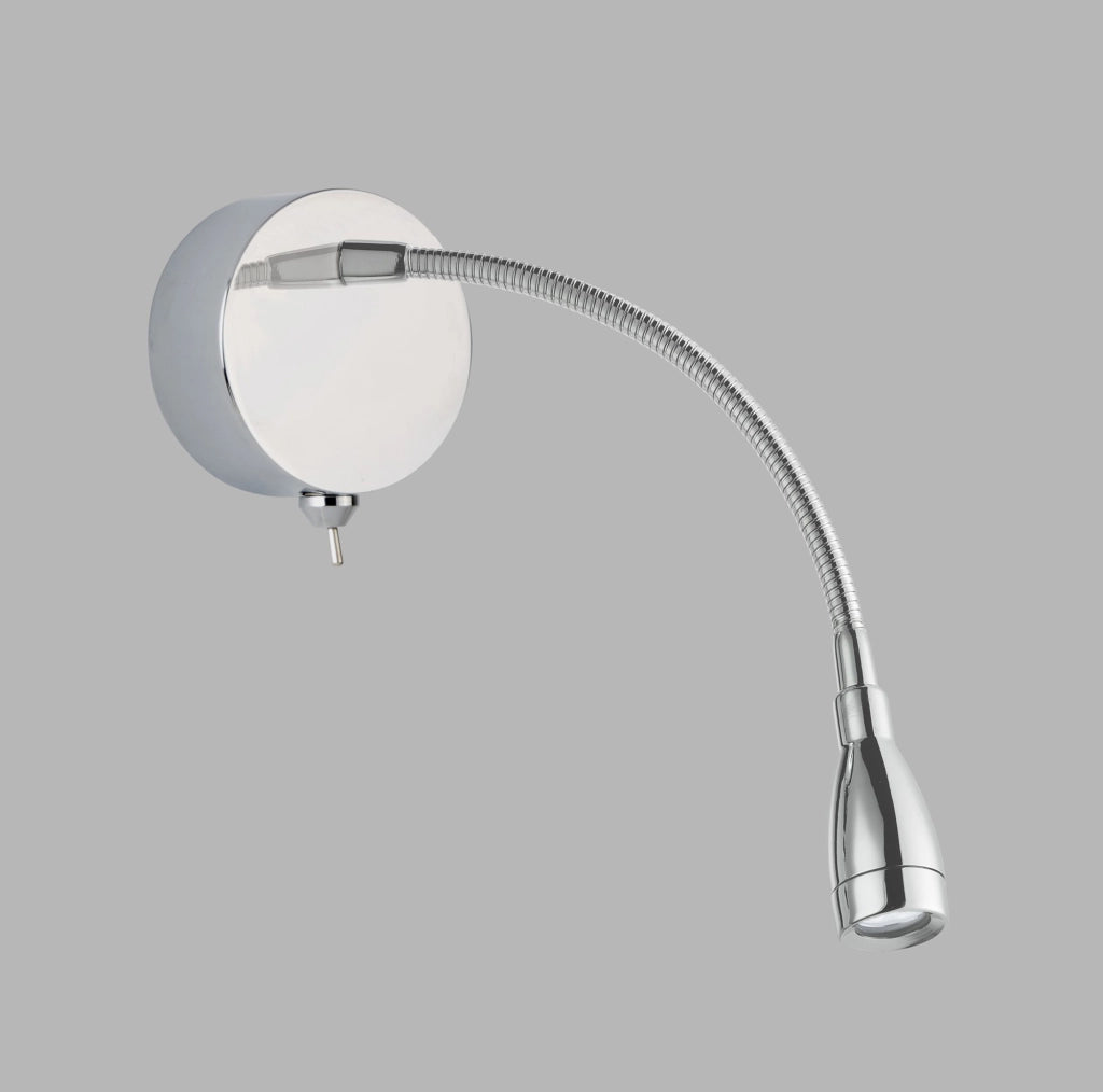 Applique Contemporanea Flexy Acciaio Cromo Vetro Led 0,8W 6500K
