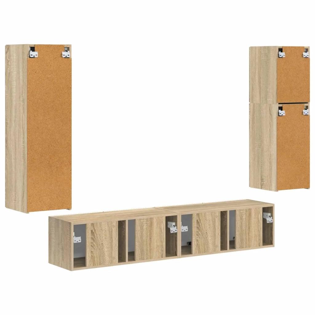 Set mobile TV 4 pcs Rovere Sonoma Legno multistrato 3409035