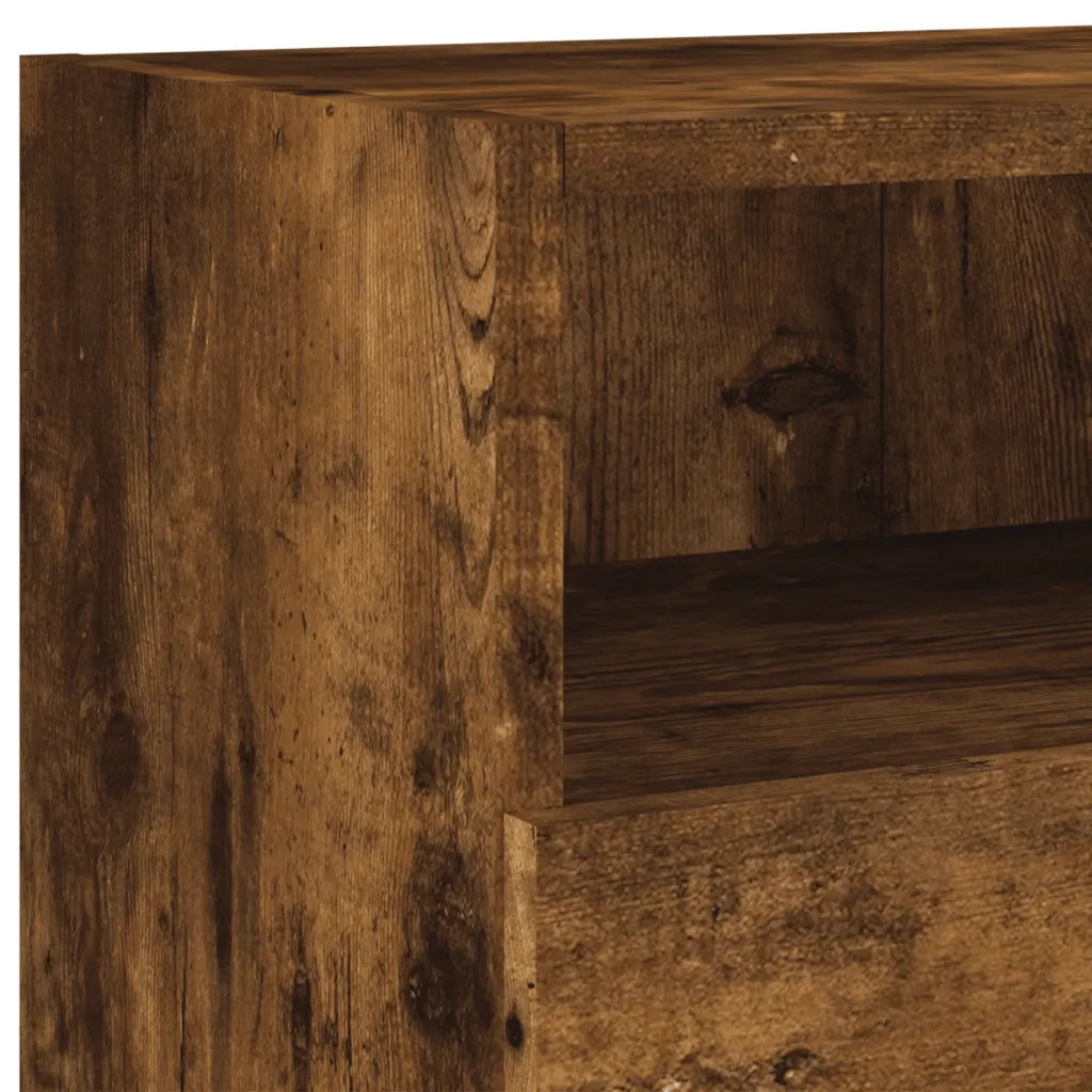 Mobili TV Parete 2 pz-Credenza per TV Rovere Fumo 100x30x30 cm Legno Multistrato