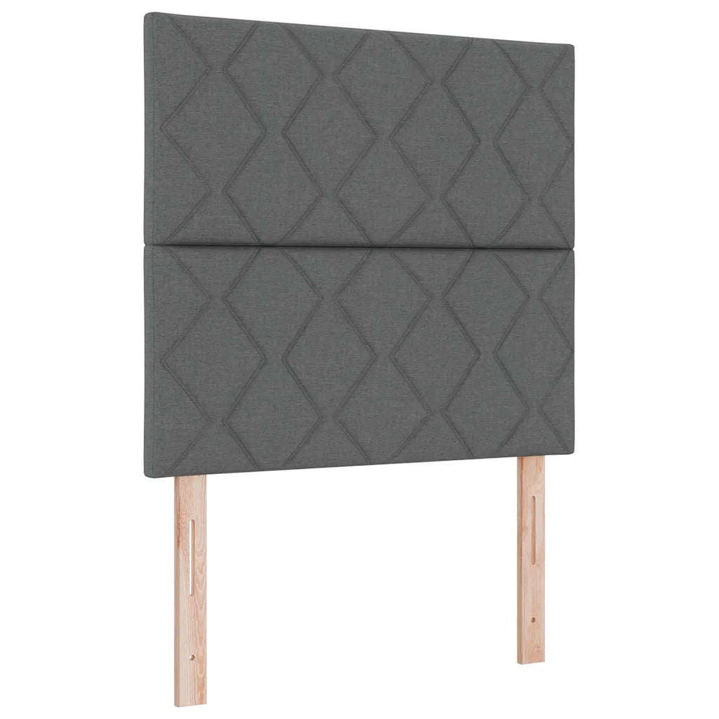 Letto a molle con materasso Grigio scuro 120 x 190 cm Tessuto