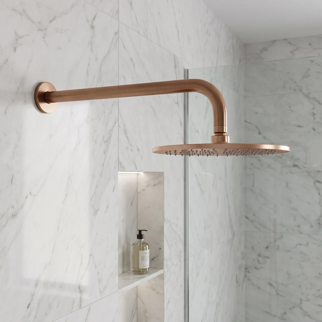 Braccio Doccia Rotondo Rea Js-9021 40cm Brush Copper