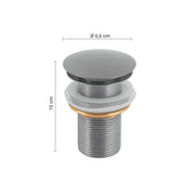 Piletta clic clac 02 in acciaio inox spazzolato universale 9-10 x 6 x 6 cm