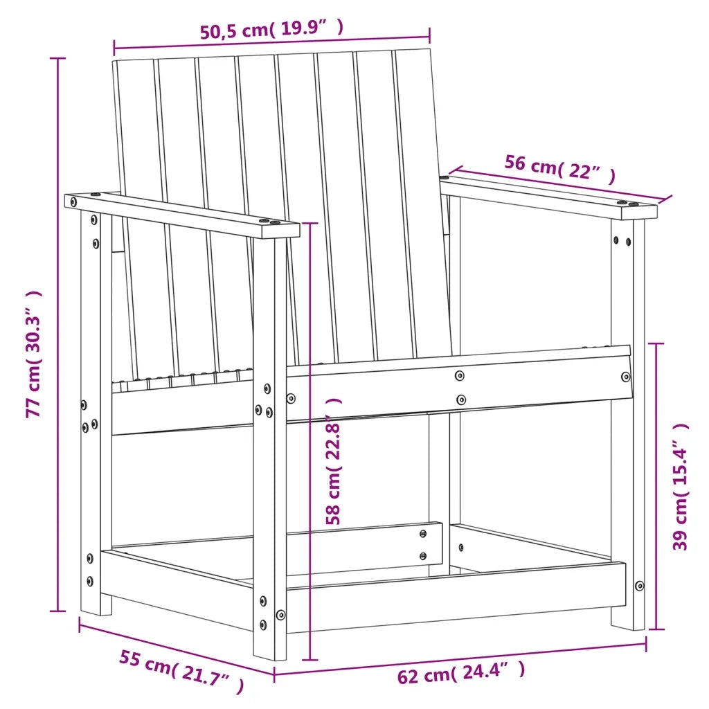 Set Salotto da Giardino 3 pz Bianco in Legno Massello di Pino 832631