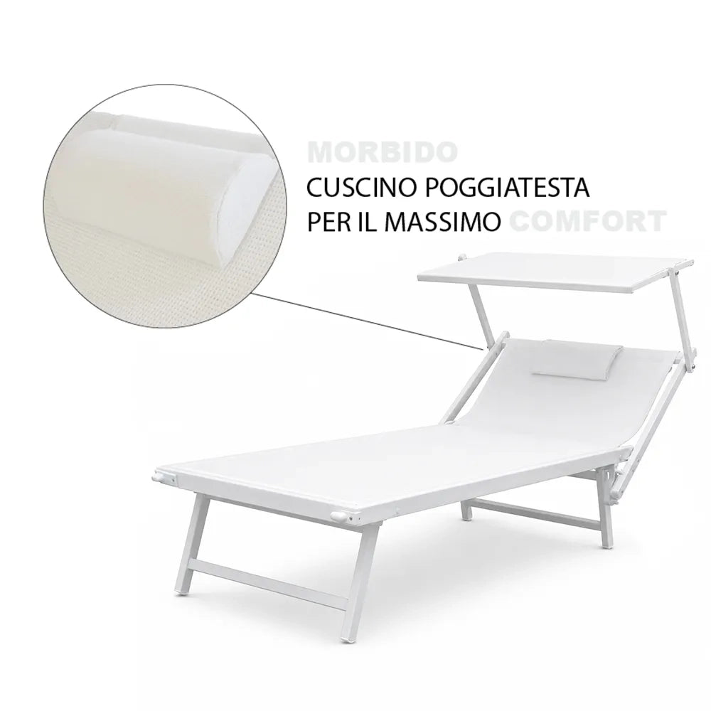 Lettino Mare L-Mediterraneo PLUS - Bianco