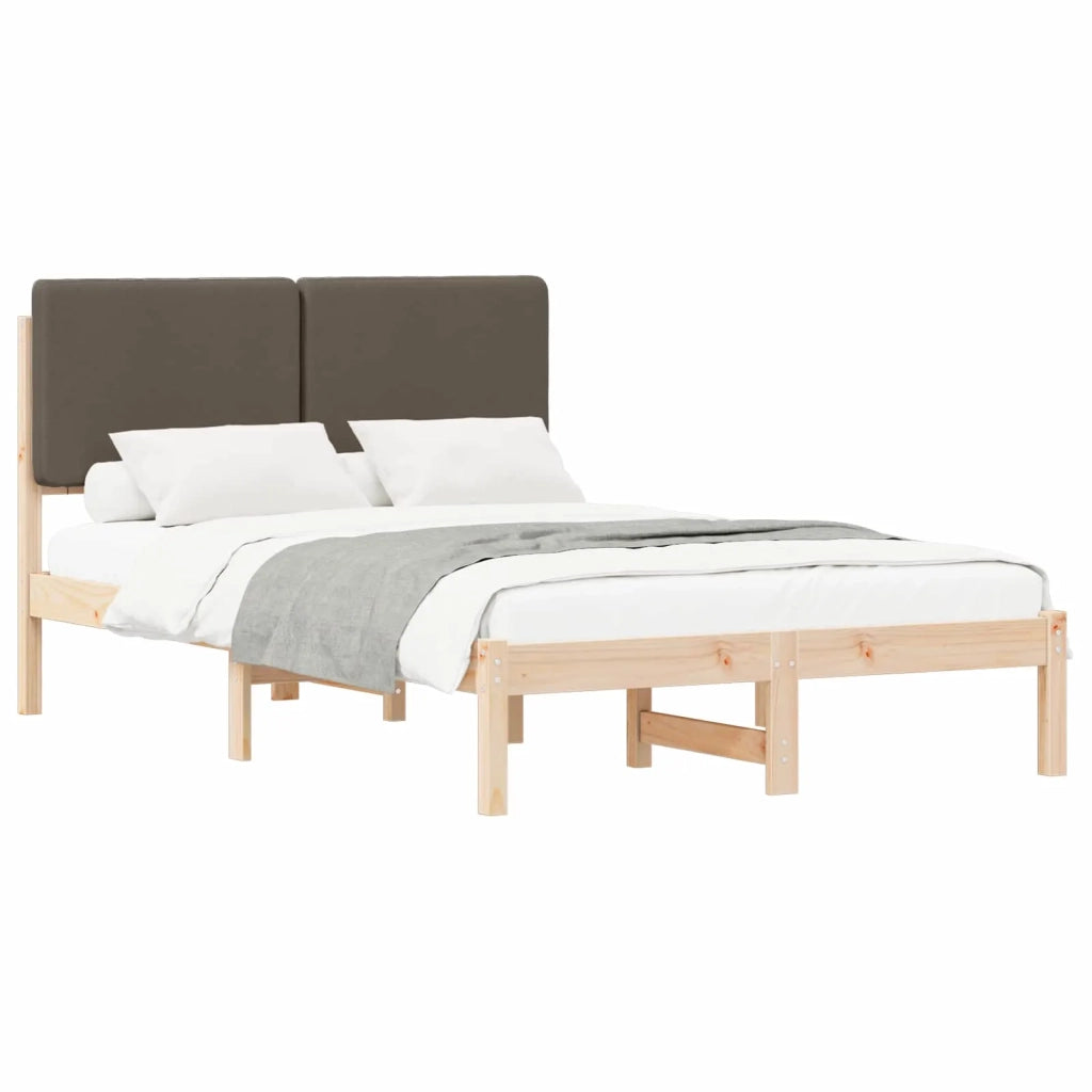 Letto con Testiera Rivestita Talpa 135 x 190 cm Pino massello 877922